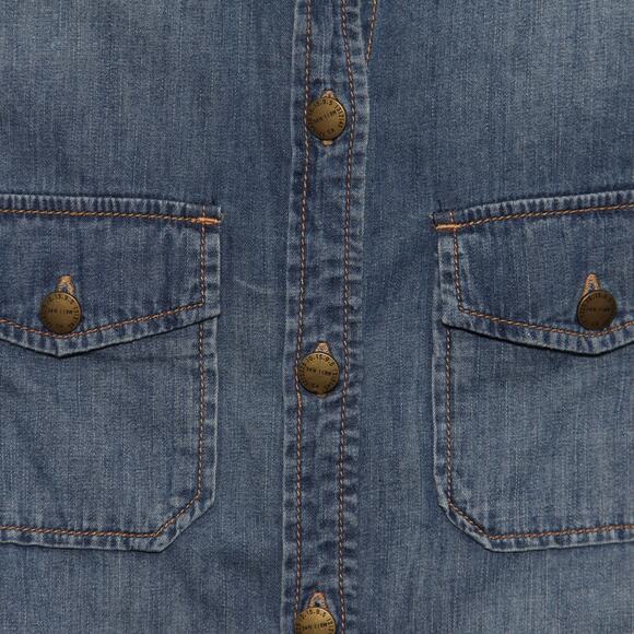 NEW Current/Elliott The Perfect Shirt with Studs Size 1 (Small) Blue Chambray - Picture 5 of 12